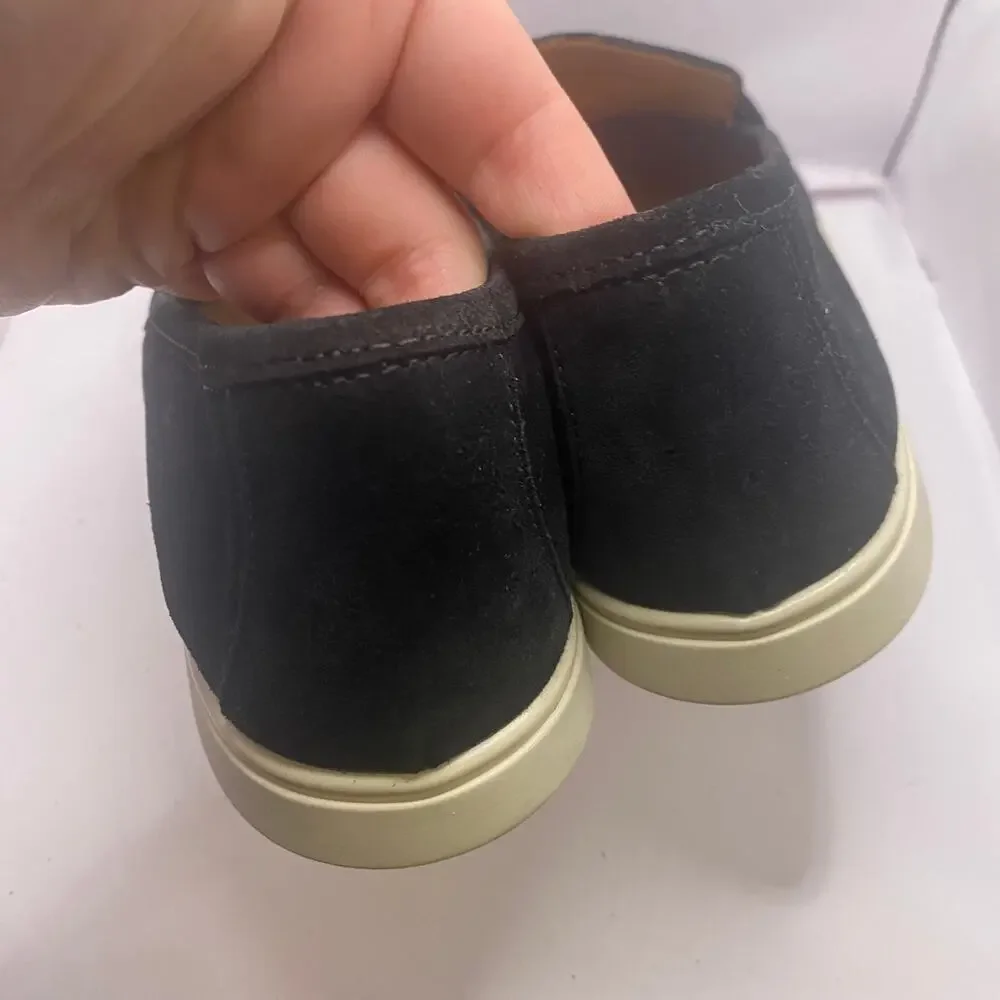 M. Gemi Sonia Loafer Black Suede Tassel Round Toe Shoe Sz 37.5 US Sz 7-7.5